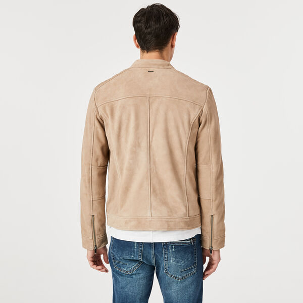 Torquay Leather Jacket, Taupe, hi-res